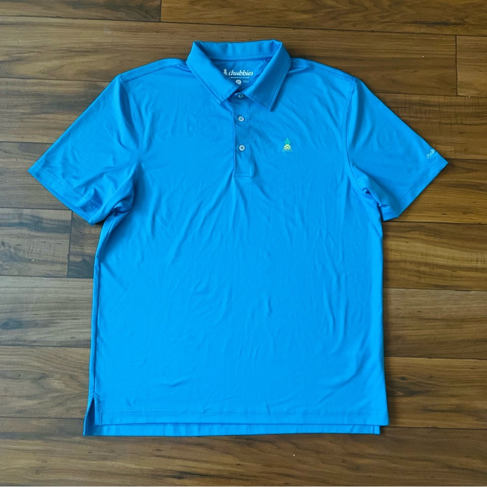 Chubbies Performance Men’s Blue Golf Polo Shirt Size Medium